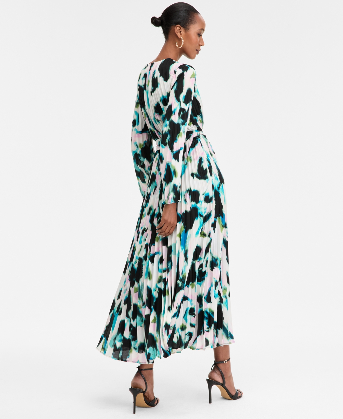 Inc International Concepts Womens Printed Surplice Neck Maxi Dress Macys Exclusive P Xs Xxl In Multi