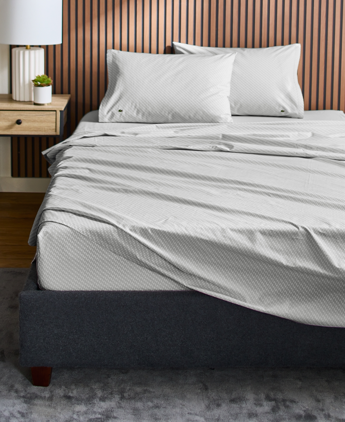 Lacoste Mini Geo Logo 200-Thread Count Cotton -Pc. Sheet Set