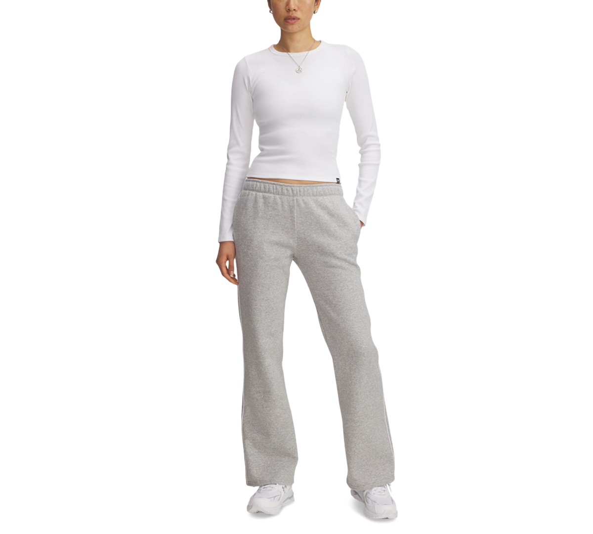 Under Armour Women's Rival Piped-trim Pants In Gray