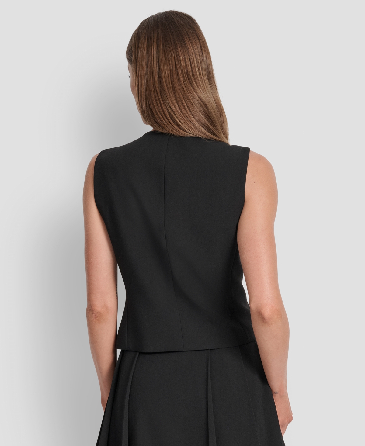 Dkny Women's Two-button Asymmetric Vest In Black
