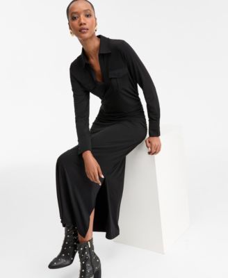 Women's Long-Sleeve Pocket Maxi Dress, Macy's Exclusive