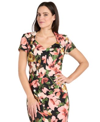 Women's Floral-Print Short-Sleeve Dress