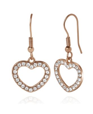 Pink Heart Charm Bracelet & Earrings Set