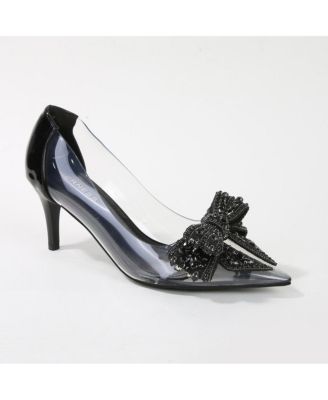 Nala Clear Vinyl Pump with Rhinestone Bow