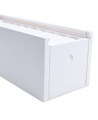 White Wooden Blocks Stacking Tower Game with White Wooden Box, 12 in.