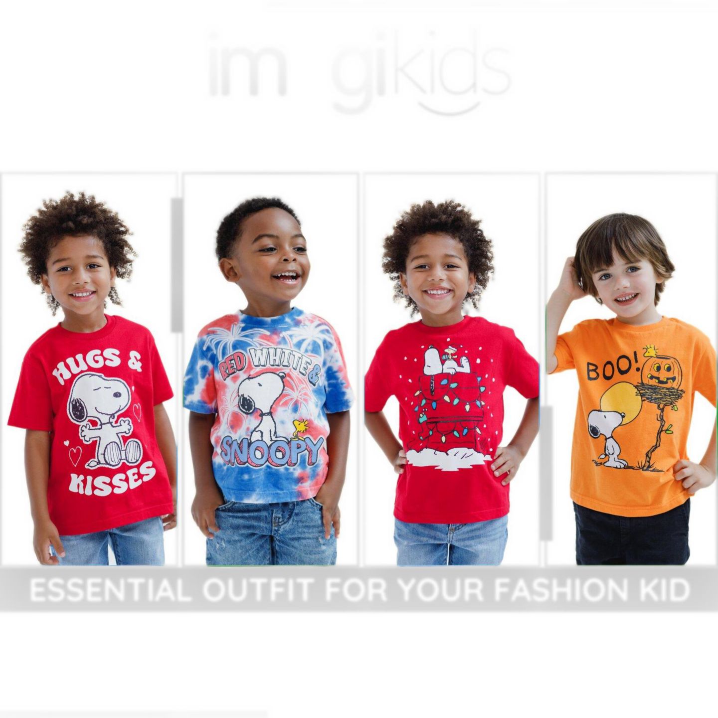 Футболка Peanuts Holiday Short Sleeve Tee для мальчиков, цвет: Оранжевый — фото 4