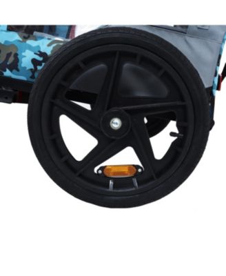 Heavy Duty Pet Bike Trailer - All-Terrain Wheels Blue/Grey