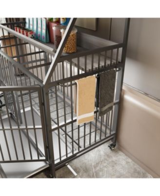 Large Pet Cage with Storage - Black/Gray