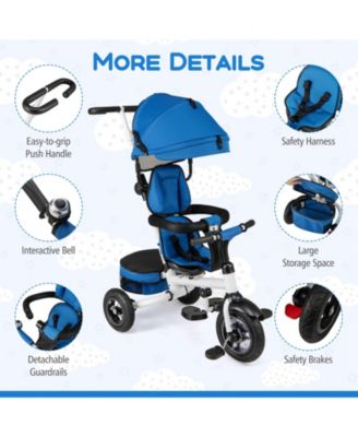 Toddler 5-in-1 Folding Trike 1-5 Years Old w/ Safety Harness Storage