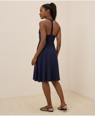 Women's Fit & Flare Gathered Halter Dress