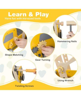 2-In-1 Montessori Wooden Baby Walker with Learning Activities Adjustable Speed