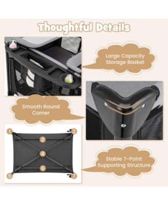 5 in 1 Portable Baby Playard Nursery Center w/ Cradle & Storage Basket