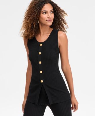 I.N.C. International Concepts - Women's Rib-Knit Sleeveless Sweater