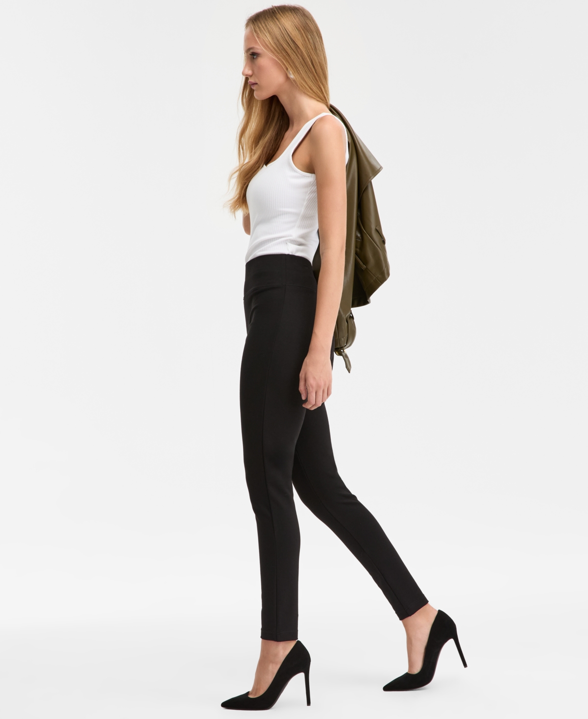 Inc International Concepts Womens High Rise Ponte Knit Leggings P Xs Xxl Macys Exclusive In Black