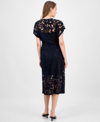 Women's Floral Lace Midi Dress