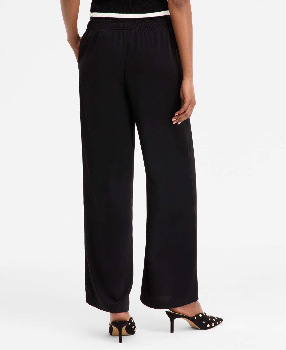 Inc International Concepts Women's High-rise Wide-leg Pants, Macy's Exclusive In Black