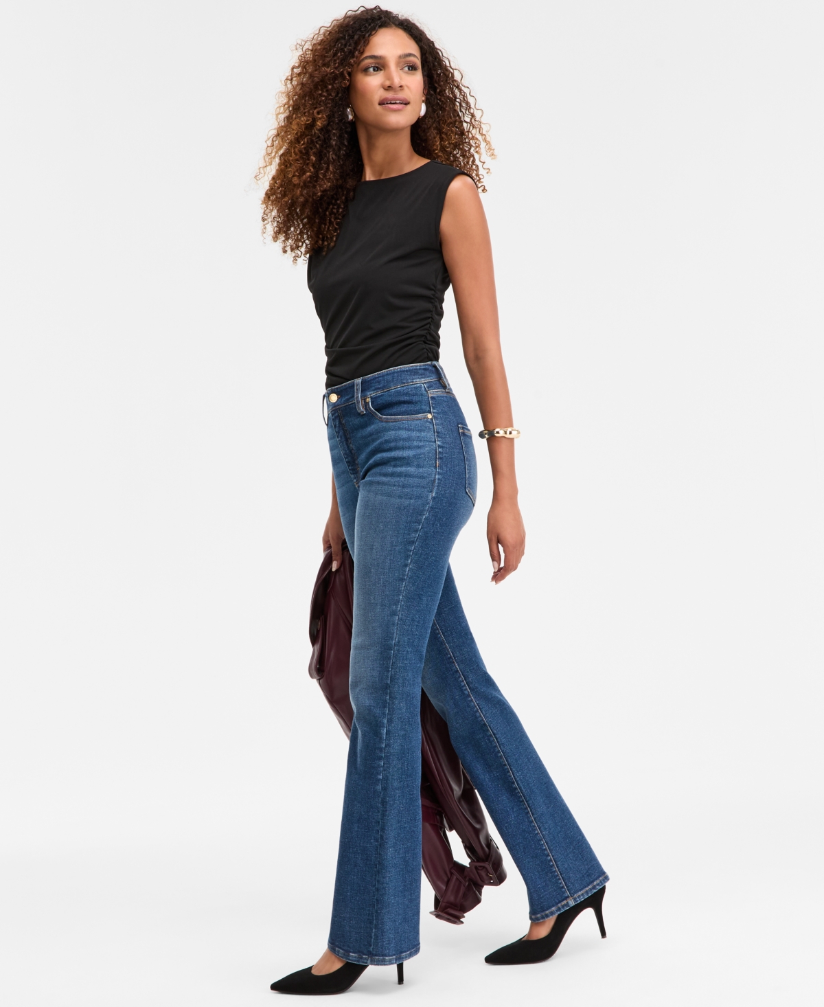 Inc International Concepts Women's High-rise Bootcut Jeans, Macy's Exclusive In Blue