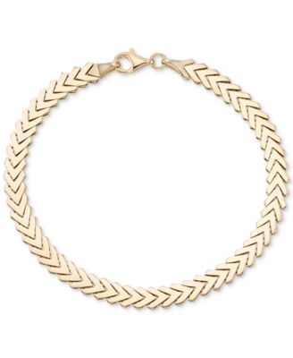 Macy's - Polished Chevron Link Chain Bracelet in 10k Gold
