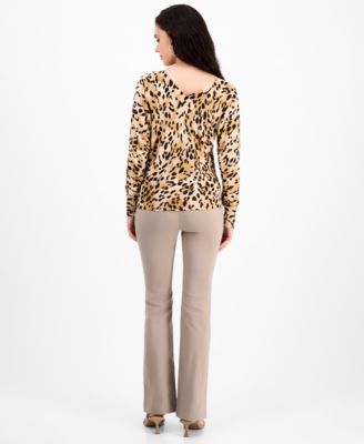 - Aug '25 Hero Look - Petite Animal-Print Double-V-Neck Top & Mid-Rise Bootcut Pants