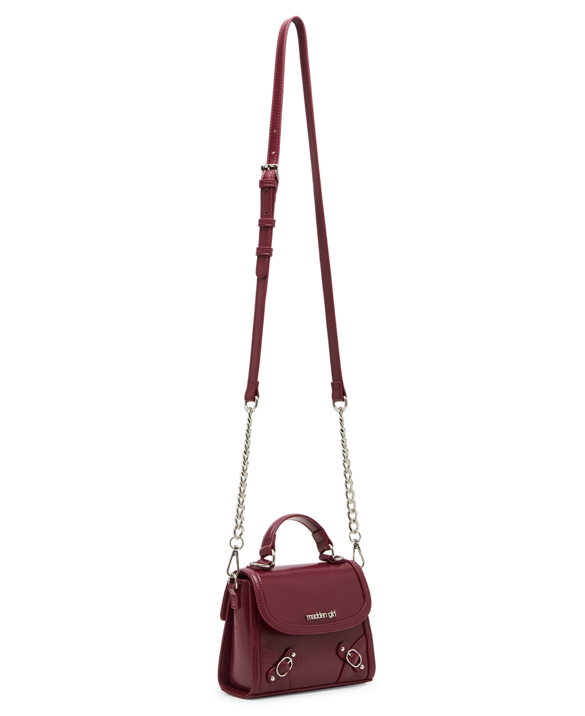 Madden Girl Lilithc Crinkle Top Handle Satchel Bag In Burgundy