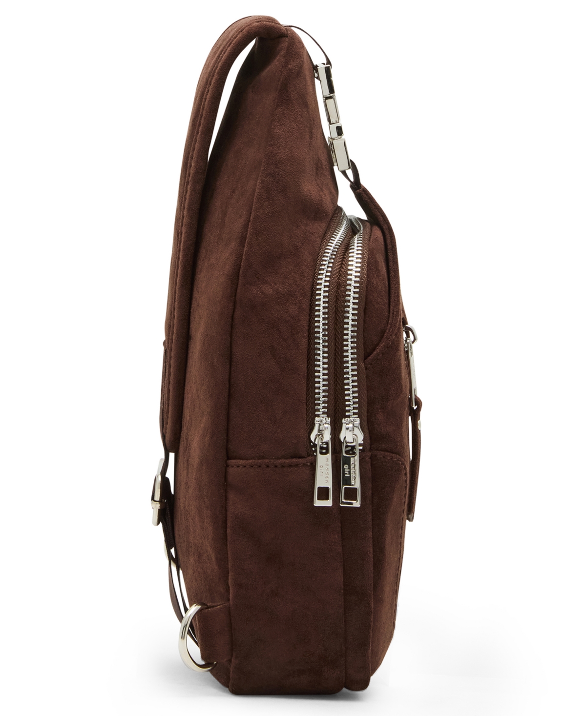 Madden Girl Brooke Suede Zipper Belt Bag In Brown
