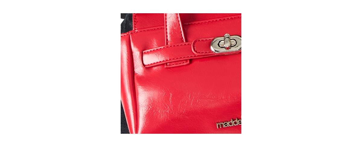 Madden Girl Cathc Crinkle Zipper Satchel Bag In Red