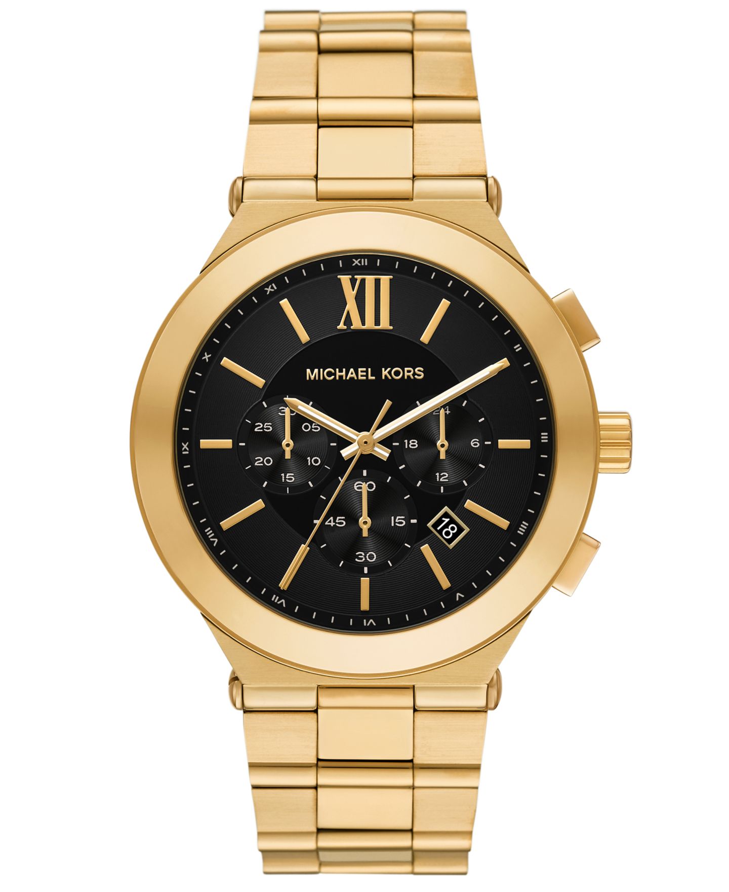 Мужские часы Michael Kors Billie Chronograph Gold-Tone Stainless Steel Watch, 44mm — фото 1