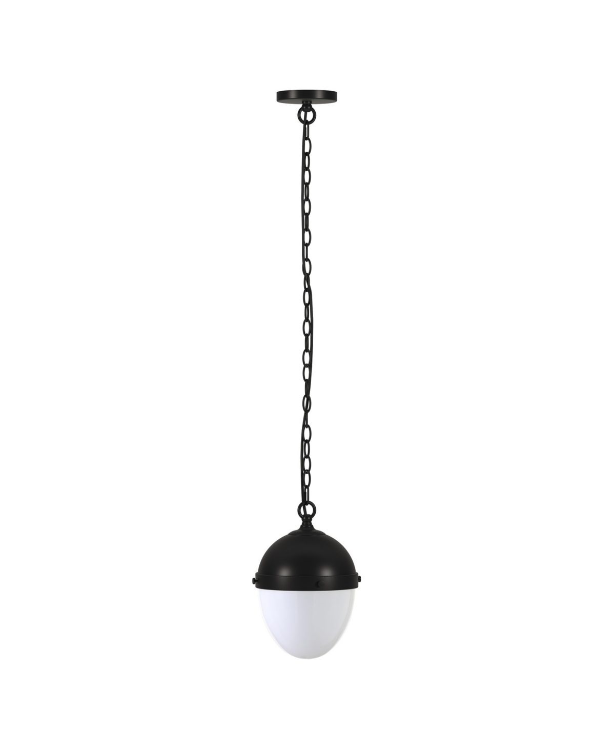 Hudson & Canal Aurelia 13" Metal Pendant With Glass Shade In Black