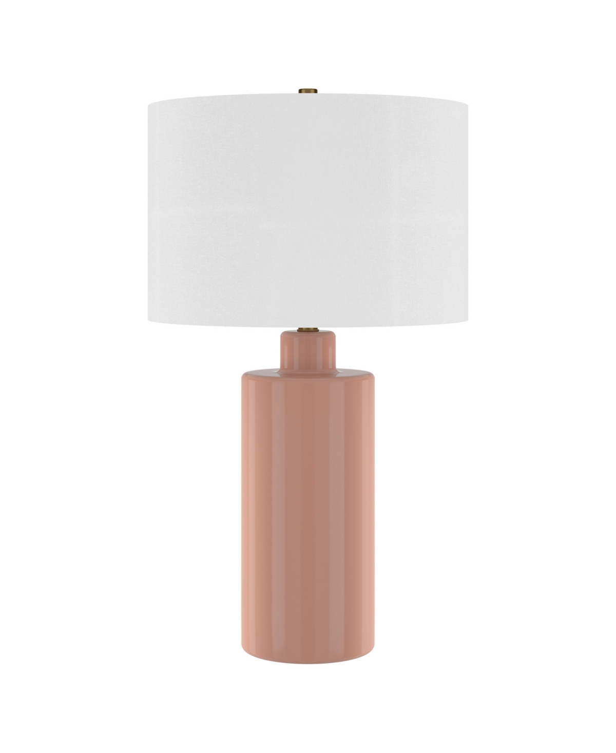 Hudson & Canal Selina 25" Ceramic Table Lamp With Fabric Shade In Pink