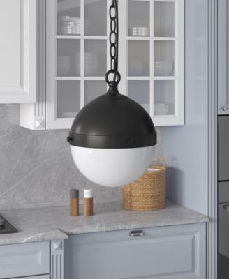 Aurora 11.13" Metal Pendant with Glass Shade