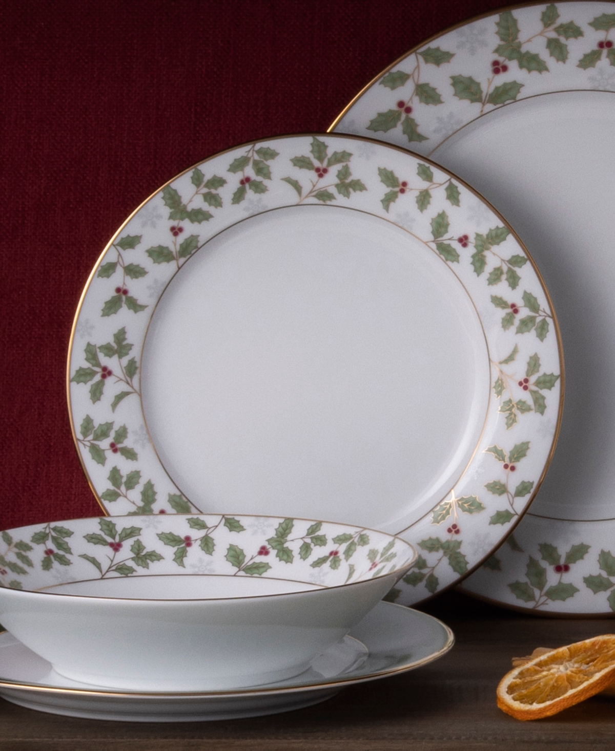 Noritake Holly Berry 8.25" Salad Plate, Set Of 4 In Multi