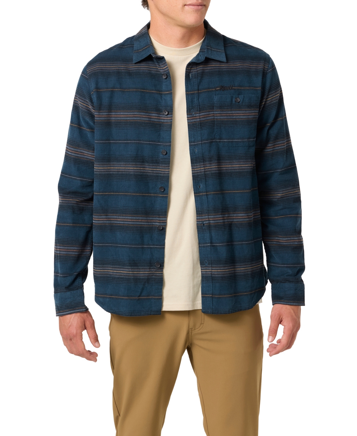 O'neill Caruso Stripe Corduroy Button-up Shirt In Blue