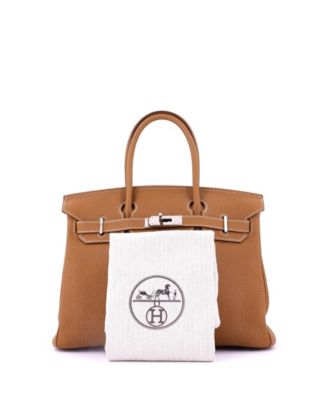 Pre-Owned Hermes Birkin 30 Handbag Brown Togo with Palladium Hardware