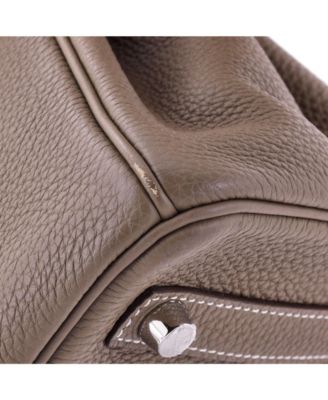 Pre-Owned Hermes Birkin 25 Handbag Grey Togo with Palladium Hardware