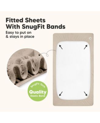 Waterproof Crib Sheets for Boys, Girls, 2pk Baby Fitted Crib Sheet, Waterproof Crib Mattress Protector Sheets