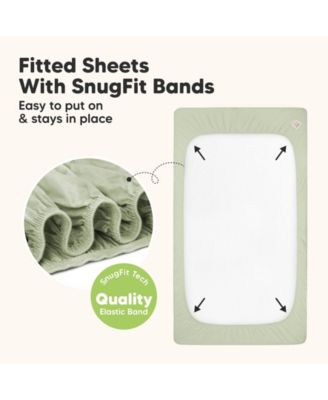 Waterproof Crib Sheets for Boys, Girls, 2pk Baby Fitted Crib Sheet, Waterproof Crib Mattress Protector Sheets
