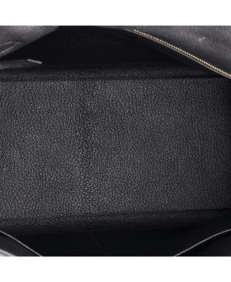 Pre-Owned Hermes Kelly 28 Handbag Black Togo with Gold Hardware