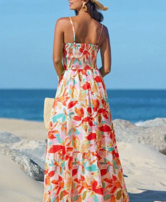 Women's Summer Burst Tropical Maxi Beach Dress