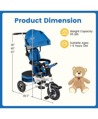 Toddler 5-in-1 Folding Trike 1-5 Years Old with Safety Harness Storage