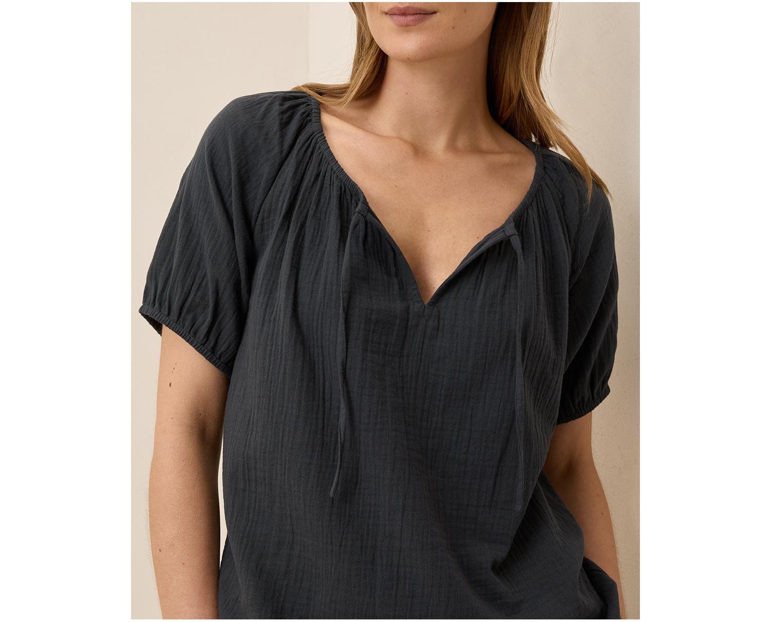 Organic Cotton Coastal Double Gauze Boho Popover