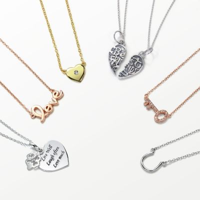 Minimalist Horseshoe Pendant Necklace - Good Luck Charm - Gold & Silver