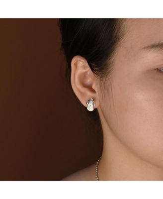 Set of 3 Small Holiday Winter Santa Claus Christmas Tree Snowman Stud Earrings