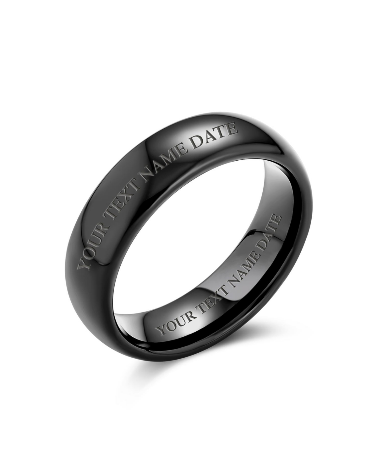 Bling Jewelry Plain Simple Dome Titanium Eternity Band Ring Comfort Fit 6mm