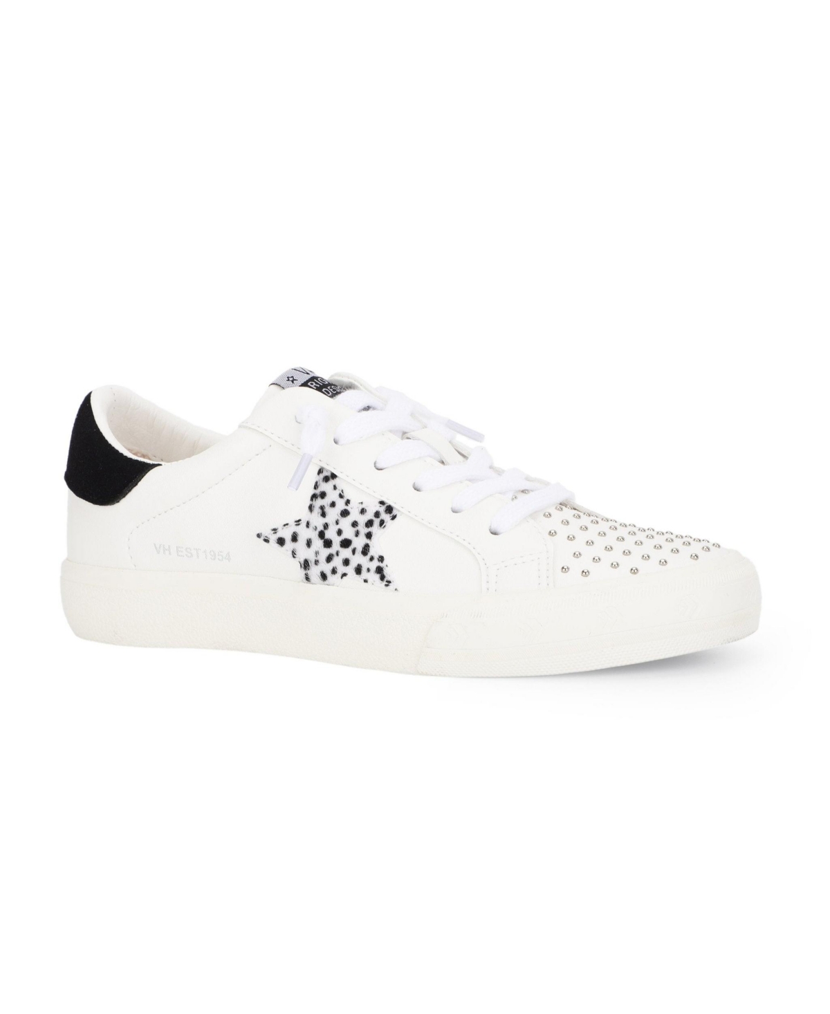 Grande - White Studded Cheetah Mix Women's's Sneaker by