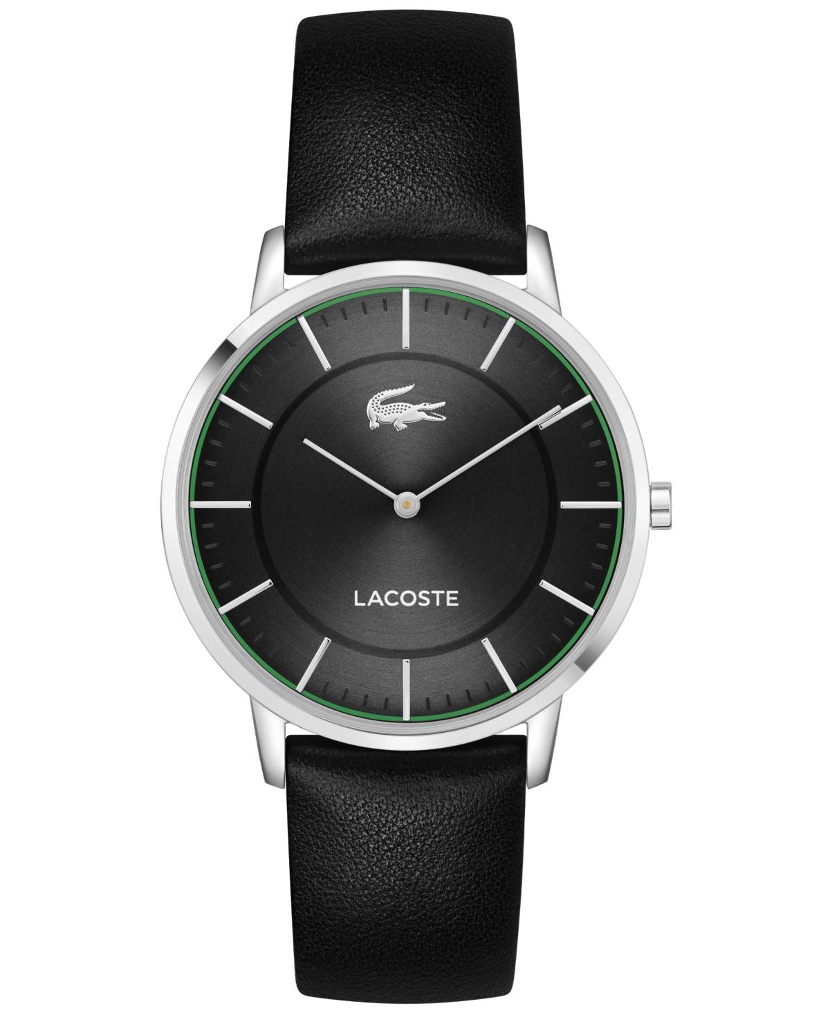 Men's Crocorigin Black Leather Strap Watch, 40.5mm - Black