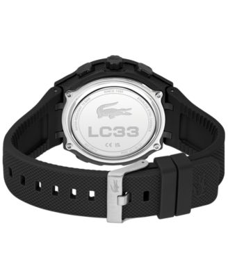 Men's LC33 Black Silicone Strap Watch, 44.8mm