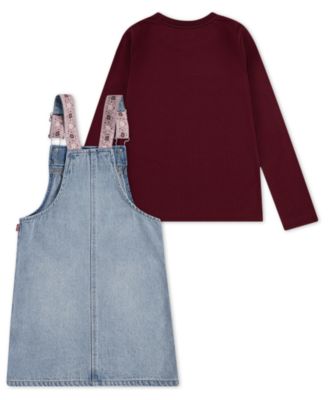 Little & Toddler Girls 2-Piece Long Sleeve T-Shirt and Western Skirtall Set