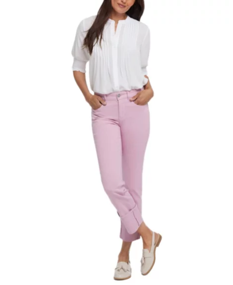 Petite Marilyn Straight Denim Jeans - Pink Nectar