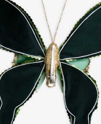 Enchanted Forest Green Glitter Butterly Ornament, Macy's Exclusive 