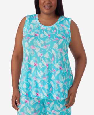 Plus Size Sleeveless Bermuda Pajama Set